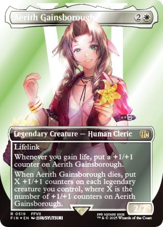 Aerith Gainsborough (Borderless) (Surge Foil) - 0519 - Foil