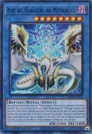 Ame no Habakiri no Mitsurugi (ALIN-EN092) - Alliance Insight Super Rare 1st Edition