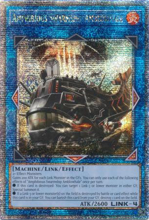 Amphibious Swarmship Amblowhale (Quarter Century Secret Rare) (RA04-EN077) - Quarter Century Stampede Quarter Century Secret Rare 1st Edition