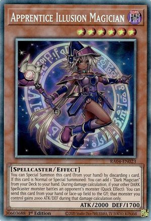 Apprentice Illusion Magician (PCR) (RA04-EN023) - Quarter Century Stampede Prismatic Collector's Rare 1st Edition