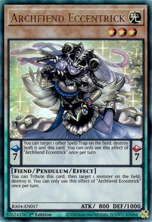 Archfiend Eccentrick (PUR) (RA04-EN017) - Quarter Century Stampede Prismatic Ultimate Rare 1st Edition