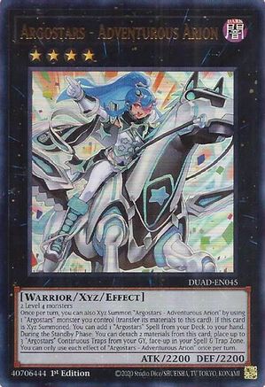 Argostars - Adventurous Arion (DUAD-EN045) - Duelist's Advance Ultra Rare 1st Edition