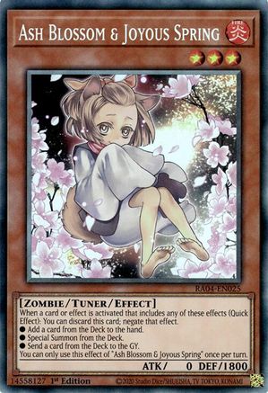 Ash Blossom & Joyous Spring (Alternate Art) (PCR) (RA04-EN025) - Quarter Century Stampede Prismatic Collector's Rare 1st Edition