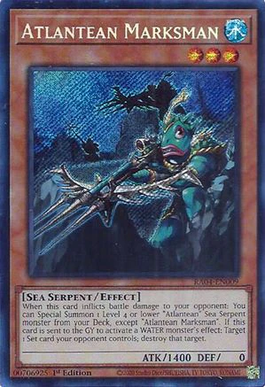 Atlantean Marksman (Secret Rare) (RA04-EN009) - Quarter Century Stampede Secret Rare 1st Edition