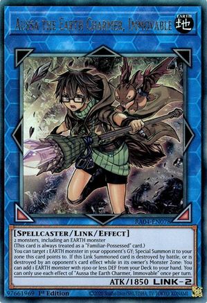 Aussa the Earth Charmer, Immovable (PUR) (RA04-EN078) - Quarter Century Stampede Prismatic Ultimate Rare 1st Edition