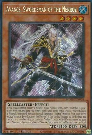 Avance, Swordsman of the Nekroz (BLMM-EN024) - Battles of Legend: Monster Mayhem Secret Rare 1st Edition