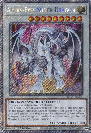 Azure-Eyes Silver Dragon (Platinum Secret Rare) (RA04-EN208) - Quarter Century Stampede Platinum Secret Rare 1st Edition