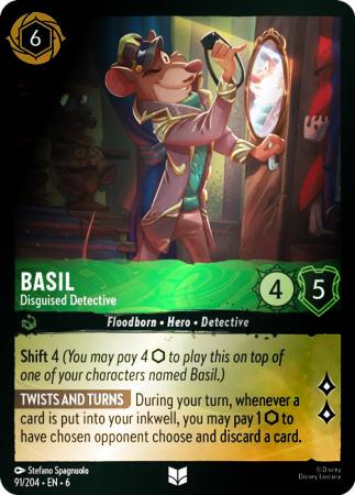 Basil - Disguised Detective - 91/204 - Uncommon Cold Foil