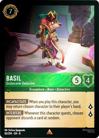 Basil - Undercover Detective - 086/204 - Rare Cold Foil