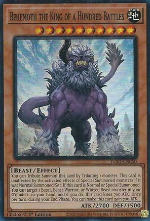 Behemoth the King of a Hundred Battles (Super Rare) (JUSH-EN050) - Justice Hunters Super Rare 1st Edition