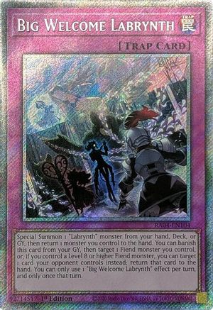 Big Welcome Labrynth (Platinum Secret Rare) (RA04-EN104) - Quarter Century Stampede Platinum Secret Rare 1st Edition