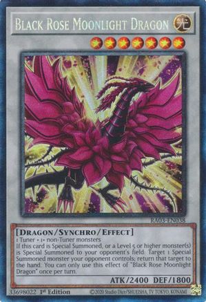 Black Rose Moonlight Dragon (PCR) (RA03-EN038) - Quarter Century Bonanza Prismatic Collector's Rare 1st Edition