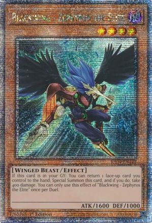 Blackwing - Zephyros the Elite (Quarter Century Secret Rare) (RA04-EN145) - Quarter Century Stampede Quarter Century Secret Rare 1st Edition
