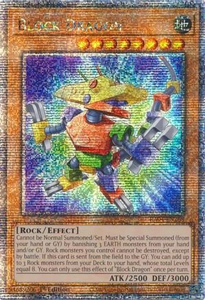 Block Dragon (Quarter Century Secret Rare) (RA04-EN268) - Quarter Century Stampede Quarter Century Secret Rare 1st Edition