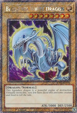 Blue-Eyes White Dragon (7th Art) (Platinum Secret Rare) (RA04-EN108) - Quarter Century Stampede Platinum Secret Rare 1st Edition