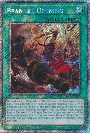 Branded Opening (Platinum Secret Rare) (RA03-EN070) - Quarter Century Bonanza Platinum Secret Rare 1st Edition