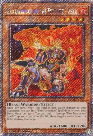 Brotherhood of the Fire Fist - Bear (Platinum Secret Rare) (RA04-EN198) - Quarter Century Stampede Platinum Secret Rare 1st Edition