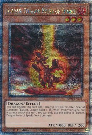 Burner, Dragon Ruler of Sparks (Quarter Century Secret Rare) (RA03-EN256) - Quarter Century Bonanza Quarter Century Secret Rare 1st Edition