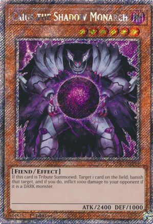 Caius the Shadow Monarch (Platinum Secret Rare) (RA03-EN194) - Quarter Century Bonanza Platinum Secret Rare 1st Edition