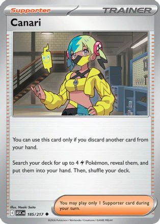 Canari 185/217 - Reverse Holofoil ME Ascended Heroes - Uncommon