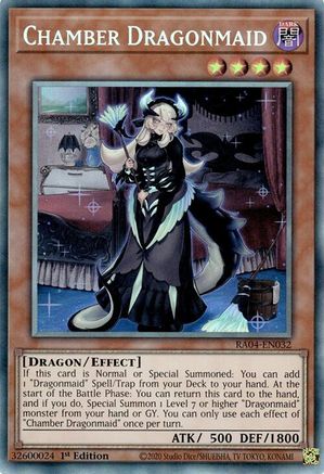 Chamber Dragonmaid (PCR) (RA04-EN032) - Quarter Century Stampede Prismatic Collector's Rare 1st Edition