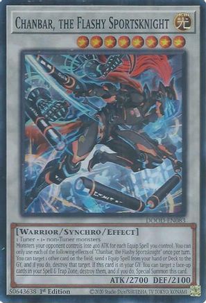 Chanbar, the Flashy Sportsknight (DOOD-EN083) - Doom of Dimensions Super Rare 1st Edition