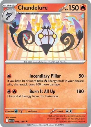 Chandelure - 018/086 - Reverse Holo Rare