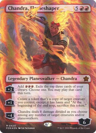Chandra, Flameshaper (Borderless) (Mana Foil) - 0420 - Foil