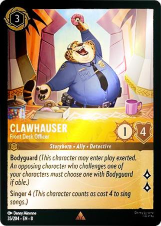 Clawhauser - Front Desk Officer - 035/204 - Rare Cold Foil