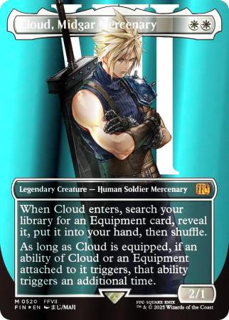 Cloud, Midgar Mercenary (Borderless) (Surge Foil) - 0520 - Foil