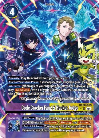 Code Cracker Fang & Hacker Judge (Alternate Art) - BT20-089 R - Rare
