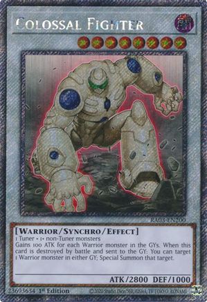Colossal Fighter (Platinum Secret Rare) (RA03-EN200) - Quarter Century Bonanza Platinum Secret Rare 1st Edition