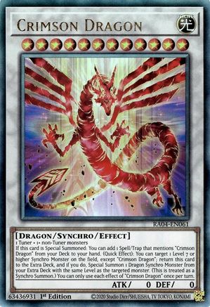 Crimson Dragon (card) (PUR) (RA04-EN061) - Quarter Century Stampede Prismatic Ultimate Rare 1st Edition