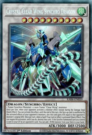 Crystal Clear Wing Synchro Dragon (PCR) (RA04-EN059) - Quarter Century Stampede Collector's Rare 1st Edition