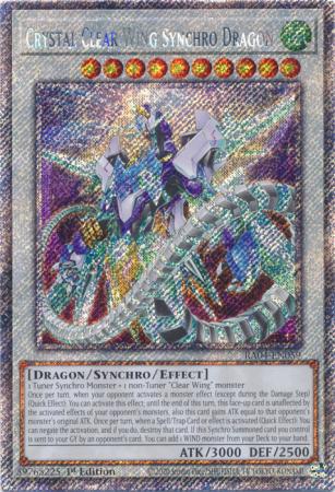 Crystal Clear Wing Synchro Dragon (Platinum Secret Rare) (RA04-EN059) - Quarter Century Stampede Platinum Secret Rare 1st Edition