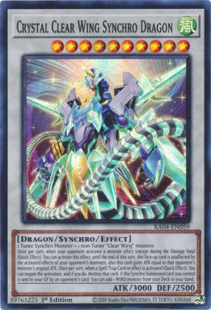 Crystal Clear Wing Synchro Dragon (RA04-EN059) - Quarter Century Stampede Super Rare 1st Edition