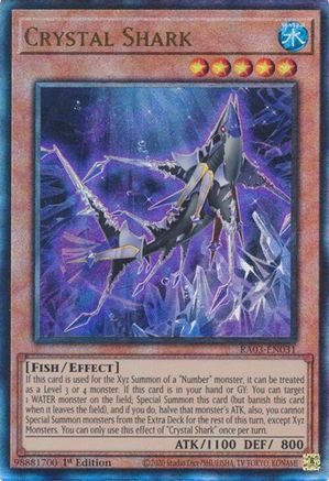 Crystal Shark (PUR) (RA03-EN031) - Quarter Century Bonanza Prismatic Ultimate Rare 1st Edition