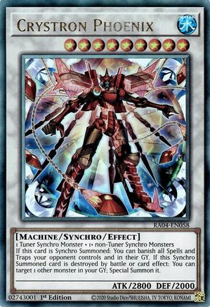 Crystron Phoenix (PUR) (RA04-EN058) - Quarter Century Stampede Prismatic Ultimate Rare 1st Edition