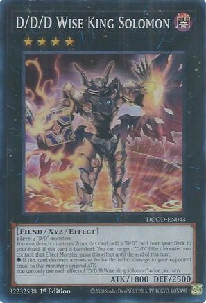 D/D/D Wise King Solomon (DOOD-EN043) - Doom of Dimensions Super Rare 1st Edition
