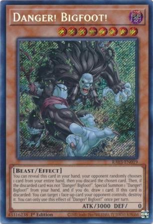 Danger! Bigfoot! (Secret Rare) (RA03-EN019) - Quarter Century Bonanza Secret Rare 1st Edition