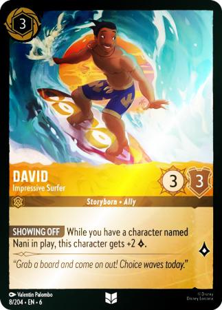 David - Impressive Surfer - 8/204 - Uncommon Cold Foil