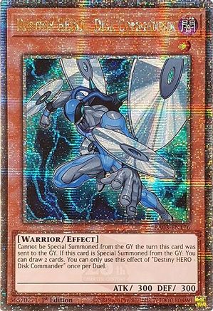 Destiny HERO - Disk Commander (Quarter Century Secret Rare) (RA03-EN176) - Quarter Century Bonanza Quarter Century Secret Rare 1st Edition