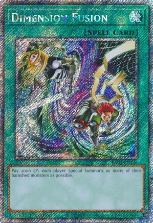Dimension Fusion (Platinum Secret Rare) (RA03-EN136) - Quarter Century Bonanza Platinum Secret Rare 1st Edition