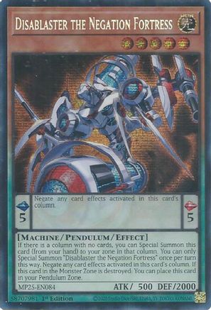 Disablaster the Negation Fortress (MP25-EN084) - 2025 Mega-Pack Prismatic Secret Rare 1st Edition