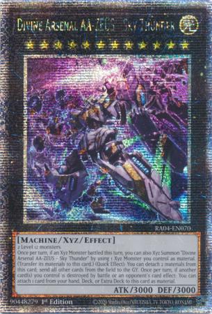 Divine Arsenal AA-ZEUS - Sky Thunder (New Art) (Quarter Century Secret Rare) (RA04-EN070) - Quarter Century Stampede Quarter Century Secret Rare 1st Edition