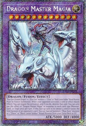 Dragon Master Magia (Platinum Secret Rare) (RA04-EN055) - Quarter Century Stampede Platinum Secret Rare 1st Edition