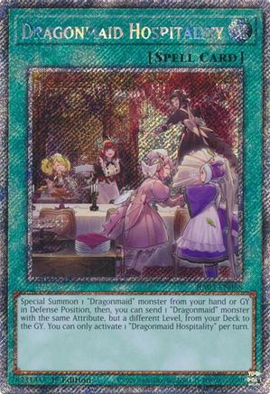 Dragonmaid Hospitality (Platinum Secret Rare) (RA03-EN068) - Quarter Century Bonanza Platinum Secret Rare 1st Edition