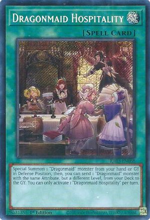Dragonmaid Hospitality (Secret Rare) (RA03-EN068) - Quarter Century Bonanza Secret Rare 1st Edition