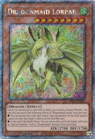 Dragonmaid Lorpar (Platinum Secret Rare) (RA03-EN022) - Quarter Century Bonanza Platinum Secret Rare 1st Edition