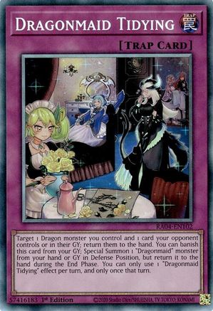 Dragonmaid Tidying (PCR) (RA04-EN102) - Quarter Century Stampede Prismatic Collector's Rare 1st Edition